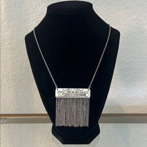 Marrakesh, My Flat in London Silver Necklace with Fringe Detailing